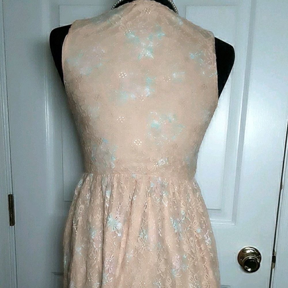 Rue 21 Dress Spring Peach Lace Fully‎ Lined Sleeveless Sz S - Picture 4 of 7